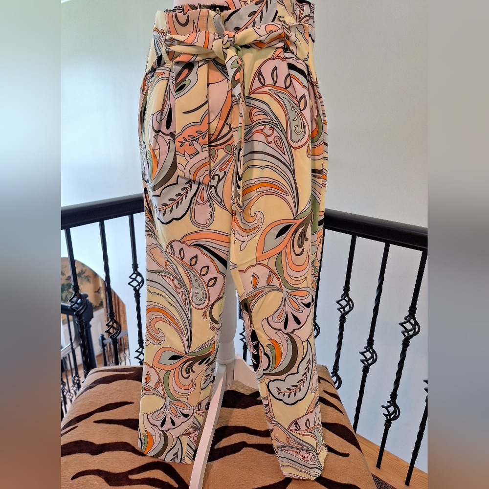 Like an Angel  cropped tie waist pants